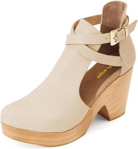 Женские ботильоны на плоской подошве с округлым носком, ремешками с пряжками, из пробки, массивные, на высоком каблуке, для досуга, работы, офиса, размеры обуви 37-44 Wo wagas, Beige