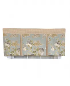 Высококачественный плиссированный ламбрекен с цветочным узором, ширина карниза 8 см, размер 127 x 41 см, синий Rlf Home