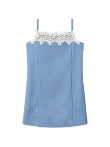 Платье без рукавов с кружевом Twinset Kids, синий