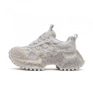 Женские кроссовки Cheese Non-Slip, увеличивающие рост, с низким берцем и массивным верхом KEDDO, Gray