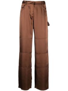 Blanca Vita атласные брюки прямого кроя, коричневый