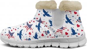 Сапоги Howilath с флагом, зимняя обувь для женщин 2024 года, удобные ботильоны с противоскользящей подошвой, American Flag Eagle