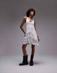 Мини-платье Allsaints Cavarly в оптически белом цвете