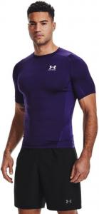 Under Armour мужская футболка HeatGear Compression с коротким рукавом, Purple/White