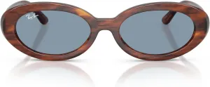 Женские солнцезащитные очки Ray-Ban Rb2223 овальной формы, Striped Havana/Blue