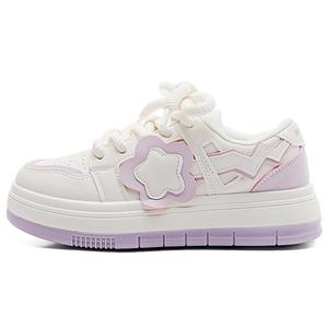 Кроссовки WARRIOR Skateboarding Shoes Women's Low-top Beige/Purple, фиолетовый
