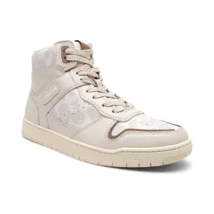 Кожаные высокие кроссовки из парусины с покрытием Coach, бежевый