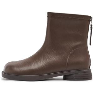 AGSDON Женские замшевые ботинки на шнуровке коричневые [с толстым флисом], цвет Brown[Thick Fleece]