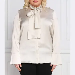 Атласная блузка-бандо большого размера, стандартного кроя Persona By Marina Rinaldi, желтый