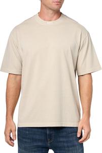 Мужская футболка BOSS с логотипом и воротником из одного джерси, Dessert Beige