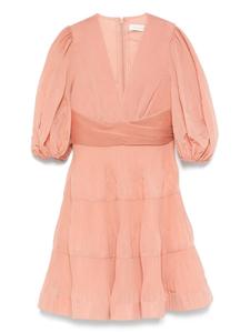 Мини-платье в складку Zimmermann, розовый
