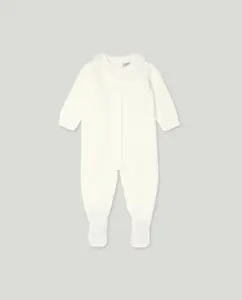 Пеленальный комбинезон с классическим воротником-стойкой, горизонтальной застежкой и манжетами для малыша Coconut El Corte Inglés, белый