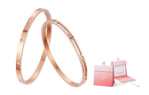 CAROMAY Титановый браслет для женщин Rose Gold