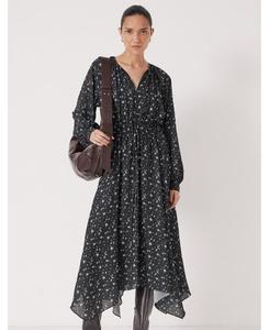 Женское шифоновое платье Odelia с длинными рукавами и принтом Hush, Ditsy floral black