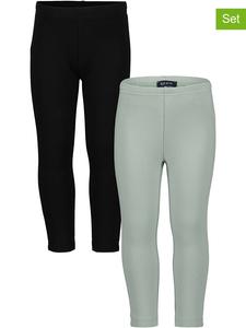 Blue Seven Комплект из 2 штук: леггинсы черно-бирюзового цвета