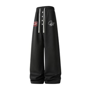 Вязаные спортивные штаны Unisex HUANQIU, черный fleece-lined