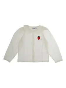 Блузка с вышивкой Mini Rodini, белый