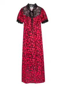 Кружевное платье миди Lyla с принтом Never Fully Dressed, красный