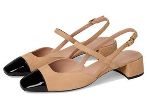 Туфли Cole Haan Pella Block Heel Slings, Tuscan Sand Suede/Black Pat Leather