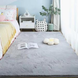 Budis Ковер 100х200 см для гостиной/спальни из искусственного кроличьего меха, сплошной цвет, короткий ворс