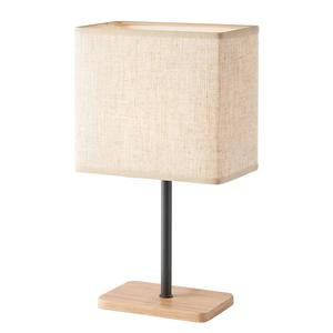 Настольная лампа Fischer & Honsel Bozen, железо / массив дуба - 1 пламя - черный / бежевый