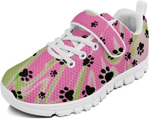 Кроссовки с животным принтом для мальчиков и девочек, обувь для ходьбы, модный дизайн, с одной пряжкой, теннисные кроссовки, дышащие, легкие, идеальные для детей Watdotory, Dog Paw