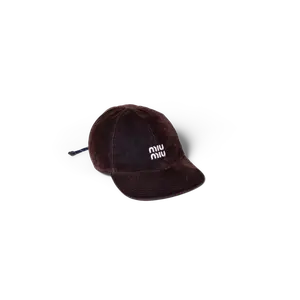 Бейсболка из бархата MIU MIU, коричневый