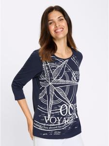 Sieh an! Футболка с рукавами 3/4, темно-синяя и белая