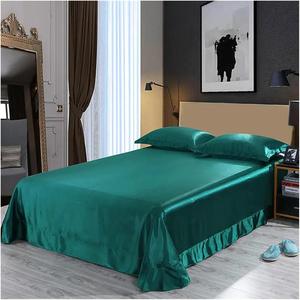 YUSIWOAL Комплект постельного белья из сатина темно-синий однотонный