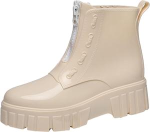 Женские ботинки в стиле панк, зимние сапоги с противоскользящей флисовой подкладкой, резиновые сапоги для дождя, уличная обувь, женские резиновые ботинки размер 12 Generic, A