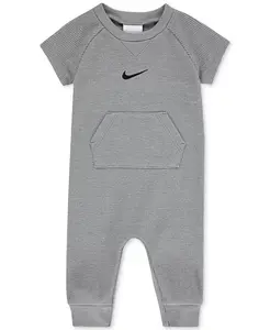 Детский комбинезон с коротким рукавом "вафельной" текстуры Baby Essentials Nike, серый