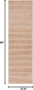 Ковер-дорожка SAFAVIEH, 69 x 244 см, Natural Fiber Collection, Ivory & Natural, ручной работы в стиле бохо-ранчо из джута и хлопкового джута, идеально подходит для помещений с высокой проходимостью в гостиной, спальне (NFB654A)