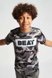 Футболка с камуфляжным принтом Freestyle Beat Boyz Club, серый