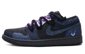 Air 1 Противоскользящие Кроссовки Баскетбольные Низкие Винтаж Мужские Синий Черный Jordan