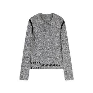 ELLE Трикотажный кардиган Women's Medium Gray Lapel Moderate Others