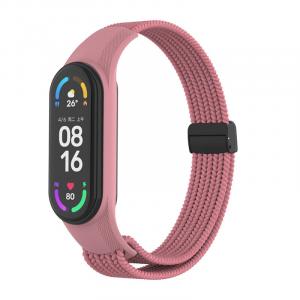 CHENSONG Часы Strap Xiaomi Compatibility Nylon Material, One-piece case/nylon braided [fresh pink] magnetic buckle strap