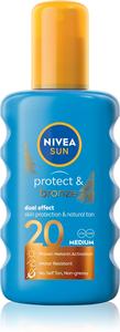 Солнцезащитный спрей с интенсивным бронзирующим эффектом SPF 20+ Nivea, 200 мл
