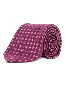 Галстук с геометрическим узором Kiton, красный