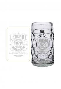 Кружка пивная Luxentu Legende Seit 80 с гравировкой, 1000 мл