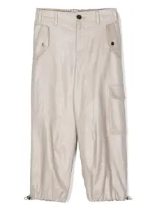 Брюки с люрексом Brunello Cucinelli Kids, нейтральный