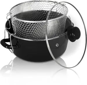 Кастрюля глубокая Krüger с крышкой, черный