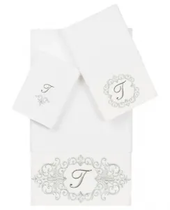 Набор из 3 полотенец Monica из турецкого хлопка с вышивкой - белый Linum Home