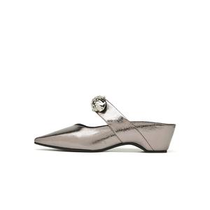 Женские сандалии с закрытым носком на резиновой подошве ST&SAT, Silver