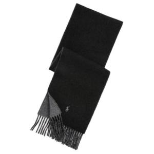 Polo Ralph Lauren Шерстяной шерстяной смесовый вязаный шарф мужской черный, Black