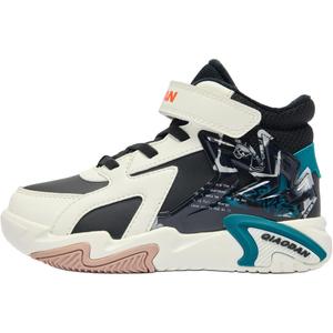 QIAODAN Детские хлопковые кроссовки с противоскользящей подошвой, износостойкие, белого и черного цвета, для детей 3-7 лет