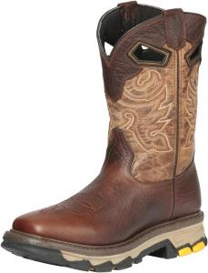 Мужские сапоги Men’s El General Rodeo, коричневая кожа, натуральная кожа, квадратный носок, без шнурков, резиновая противоскользящая подошва, прочные, легкие, удобные, средняя голень, вестерн, для работы и активного отдыха, ручная работа Generic