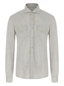 Рубашка из хлопка с двумя карманами Brunello Cucinelli, серый