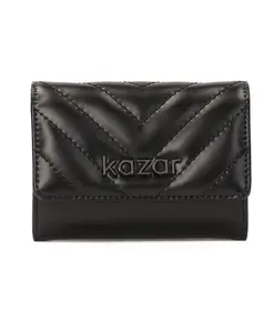 Маленький кожаный кошелек со стеганой передней частью. Kazar, черный