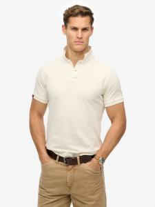 Хлопковая винтажная поло с эффектом разрушения Superdry, Chalk White