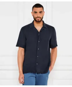 Льняная рубашка Rayer_m Regular fit Boss Orange, синий